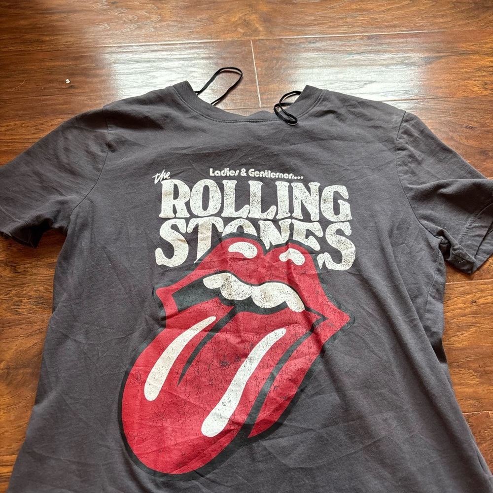 H&M Black T-Shirt with Red Tongue Patch